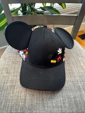 Disney Adult Mickey Mouse Ears Baseball Velcro Hat Cap